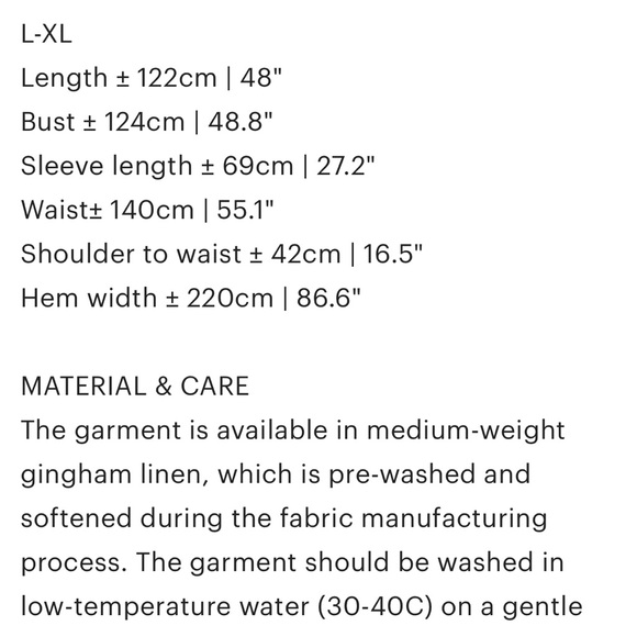 Linenfox Navy Gingham Linen Margo Dress L-XL - Picture 6 of 6